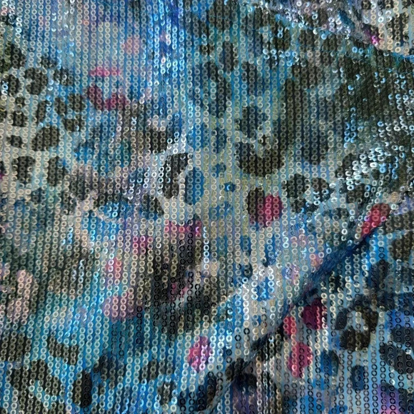 ASOS Design Sequin Diamante Strap Mini Dress blue snake print Size 0 NWT - Picture 3 of 15